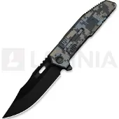 We Knife Barracks Limited Edition WE25078-3, Blackwashed Böhler M390, Pixel Pattern Titanium, pocket knife