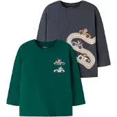 Name it Tröja - NmmWagon - 2-pack - Ombre Blue/Vintergrön - - 5 år (110) - Tröja