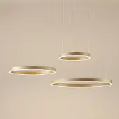 Quitani Pendellampa Aureon , dimbar, Mässing / guld, Vardagsrum / matsal, Aluminium / grå / zink, Modern