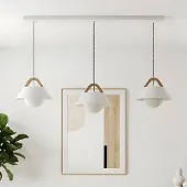 Luminex Hänglampa Funda , dimbar, Vitt / opal, Vardagsrum / matsal, Metall, Skandinavisk, Pendellampa
