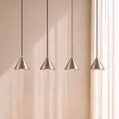 LUCANDE Hänglampa Rhodes , dimbar, Aluminium / grå / zink, Vardagsrum / matsal, Metall, Modern, Pendellampa