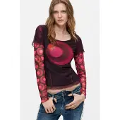 Desigual T-shirt röd / bordeaux