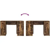 vidaXL Skrivbord rökt ek 120x42x76 cm konstruerat trä