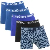 Björn Borg Boxershorts - 5-pack - Blå/Svart/AOP - - 11-12 år (146-152) - Boxershorts