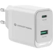 Conceptronic Quick Charge 3.0 Pd Pps Usb-a-och Usb-c-väggladdare