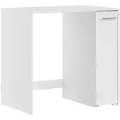 SoBuy Tvättmaskinsskåp Vit med låda och hjul 90x60x88 cm