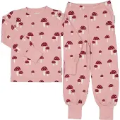 Geggamoja Pyjamas Tvådelad Bambu Pink Mushroom - 98/104