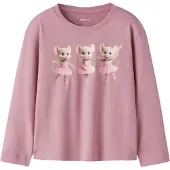 Name it T-shirt 'NMFVOTEA' kitt / pastelllila / ljusrosa