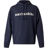 Marimekko Sweatshirt 'SKRIPTI' mörkblå / vit