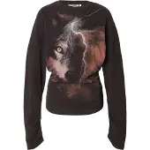 Weekday T-shirt 'Georgina' brun / grå / svart
