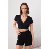 Trendyol Kort pyjamas svart