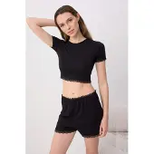 Trendyol Kort pyjamas svart