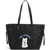 Karl Lagerfeld Shoppingväska 'Ikon Choupette' ljusblå / svart / vit
