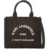 Karl Lagerfeld Handväska 'Rue St-Guillaume' mörkbrun / off-white