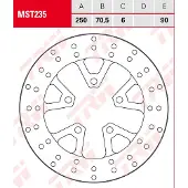 TRW Bromsskiva, bak BAK MST235 D: 250, fast