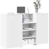 vidaXL Receptionsdisk vit 155x50x103,5 cm konstruerat trä