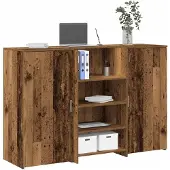 vidaXL Receptionsdisk åldrat trä 155x50x103,5 cm konstruerat trä