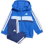 Adidas Träningsdräkt 'ESSENTIALS TIBERIO 3 STRIPES FLEECE' blå / ljusblå / mörkblå / vit