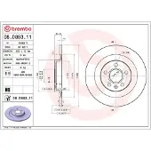 Brembo Bromsskiva 08D88311 bak, full, höggradigt förkolnad, 1 Stycke