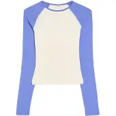 Bershka T-shirt violettblå / vit