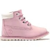 Timberland unisex för barn. TB1A27EGV201 -stövlar i skinn, rosa Pokey Pine (23), Hud, Karta, Zip, Casual, barnmode