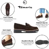 Tamaris Women Brown Suede Läderloafer Vardagsskor - 24722-43