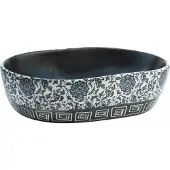 vidaXL Handfat svart och blå oval 47x33x13 cm keramik