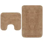 vidaXL 2-delat set badrumsmattor, tyg, beige