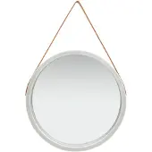 vidaXL Väggspegel med rem 60 cm silver