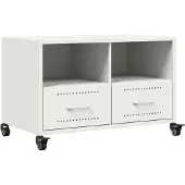 vidaXL Tv-bänk vit 68x39x43,5 cm stål