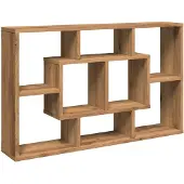 vidaXL Vägghylla hantverksmässig ek 85x16x52,5 cm konstruerat trä