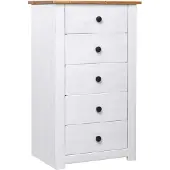 vidaXL Byrå vit 46x40x89 cm furu panama