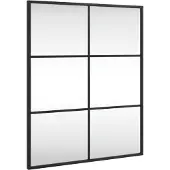 vidaXL Väggspegel, svart, 50x60 cm, rektangulär, järn
