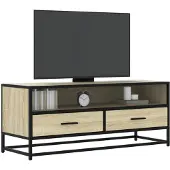 vidaXL Tv-bänk sonoma-ek 100x34,5x40 cm konstruerat trä och metall