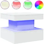 vidaXL Soffbord med LED vit 50x50x40 cm