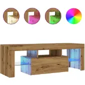 vidaXL TV-bänk med LED-lampor artisan ek 120x36,5x40cm konstruerat trä