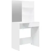 vidaXL 802804 Sminkbord med spegel Vit 74,5x40x141 cm
