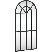 vidaXL Väggspegel svart 30x60 cm bågform järn