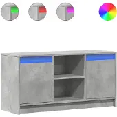 vidaXL Tv-bänk med LEDs betonggrå 100x34x50 cm konstruerat trä