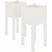vidaXL Odlingslådor 2 st vit 31x31x70 cm massiv furu