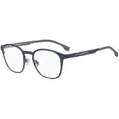 BOSS Titanium optical lenses in matte blue and grey