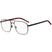 HUGO Black-steel optical frames with red inner temples