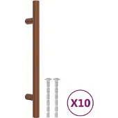 vidaXL Skåphandtag, 10 st, Brons, 128 mm, Rostfritt Stål