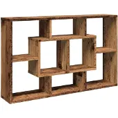 vidaXL Vägghylla gammalt trä 85x16x52,5 cm konstruerat trä