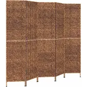 vidaXL Rumsavdelare 5 paneler brun 205x180 cm vattenhyacint