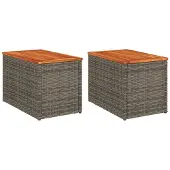 vidaXL Trädgårdsbord, 2 st, Grå, 55X34X37 Cm