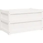 vidaXL Odlingslåda 90x50x50 cm vit massiv furu