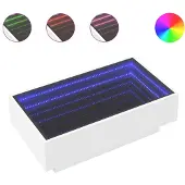 vidaXL Soffbord med LED, Vitt, 90x50x30cm, Träbaserat Material