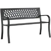 vidaXL Trädgårdsbänk svart 120 cm stål