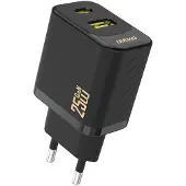 Dudao A26TEU adapter 25W GaN 1xUSB-C 1xUSB-A svart